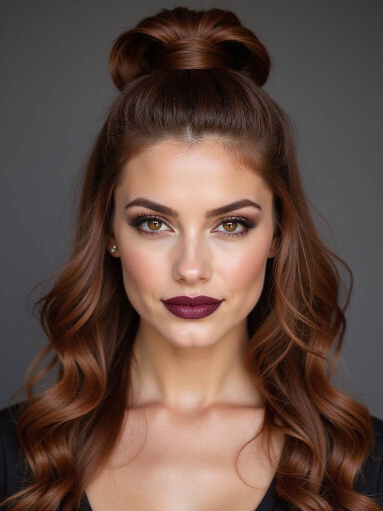 twisted centered sleek half pony