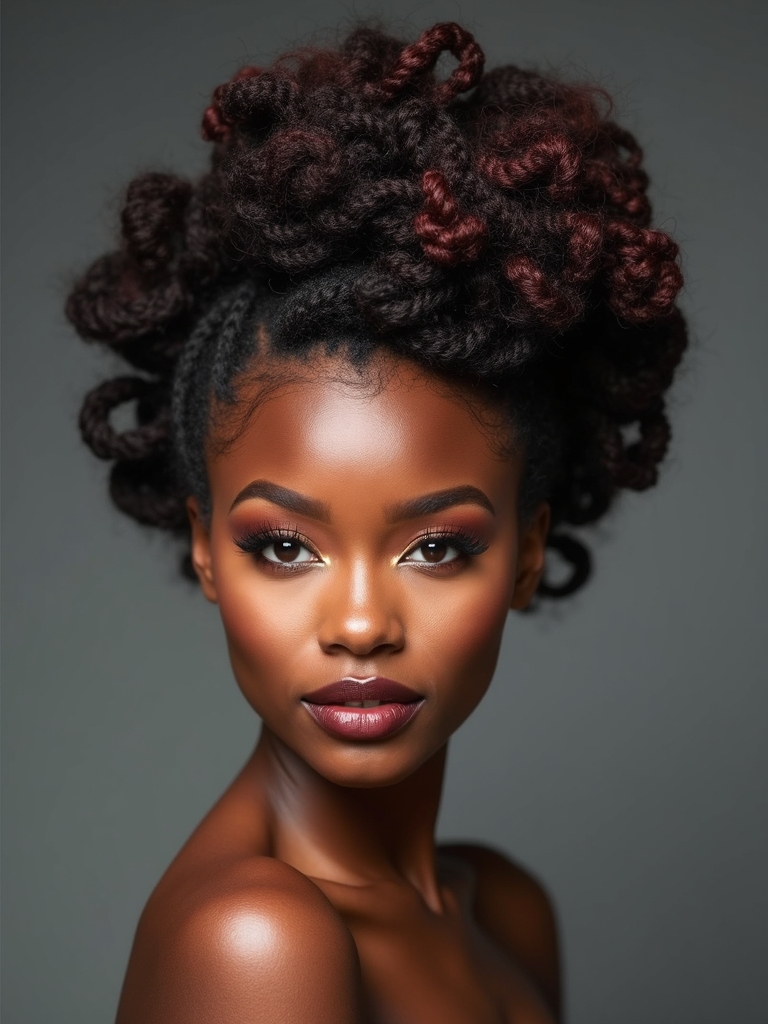 twisted crochet updo with babyhair