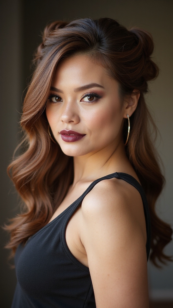 twisted half up romantic updo
