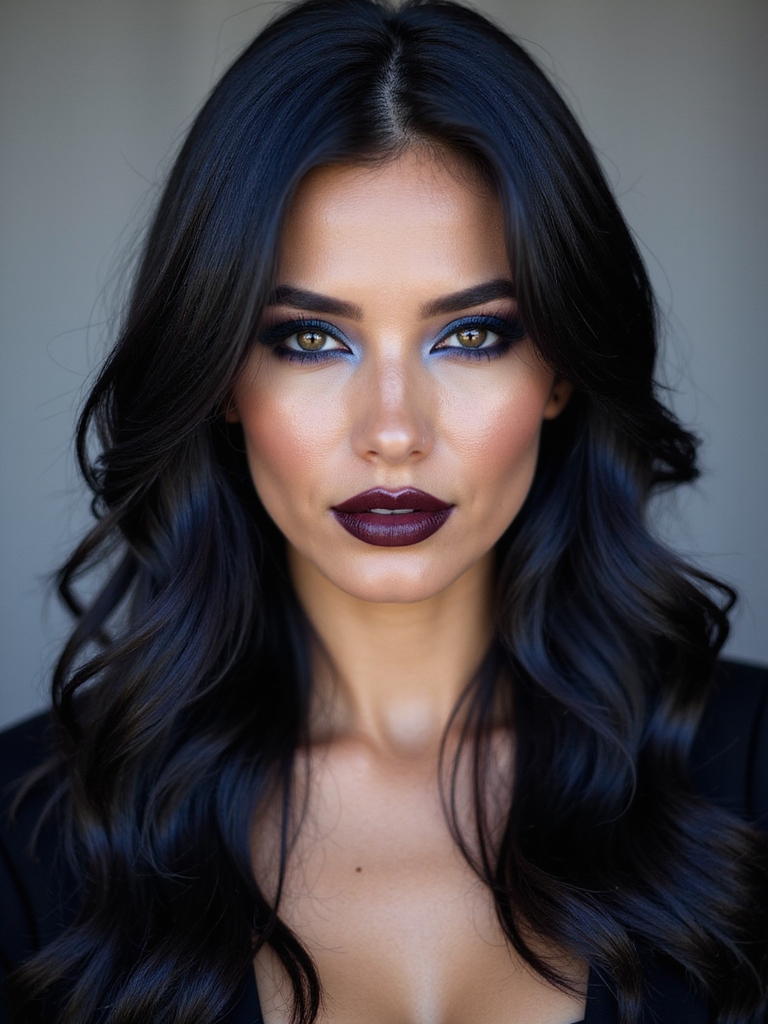 velvet black with blue black