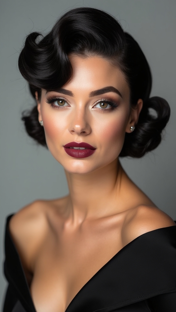 vintage s shaped glossy updo