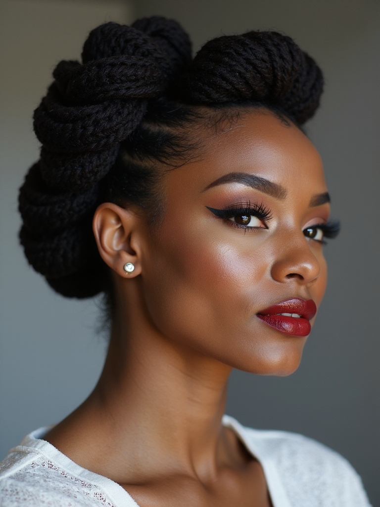vintage sculpted crochet updo