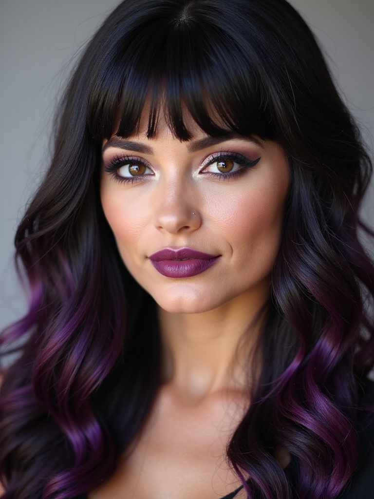 violet infused glossy low key black