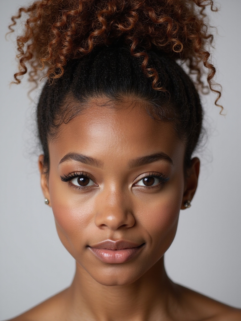 voluminous top knot with babyhairs