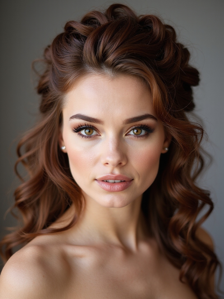 voluminous twisted half up hairstyle