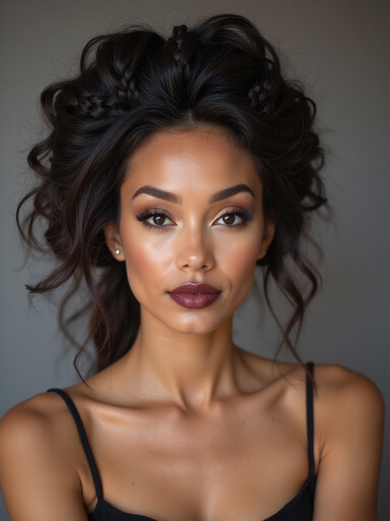 voluminous updo with braids