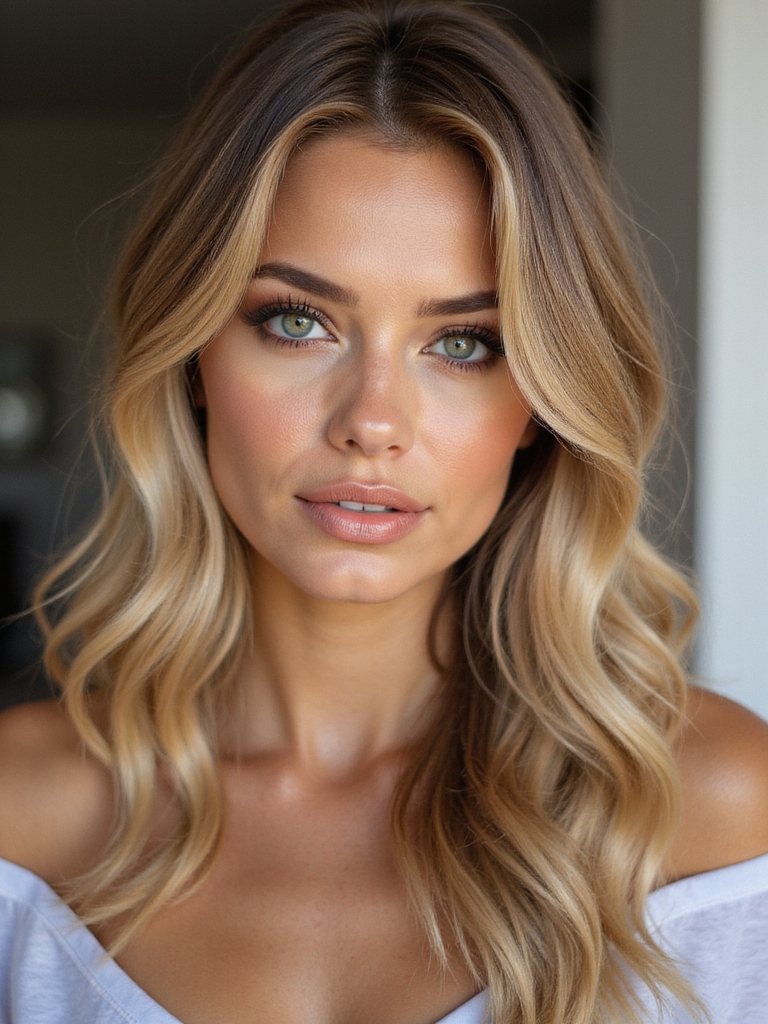 warm honey blonde seamless ombre