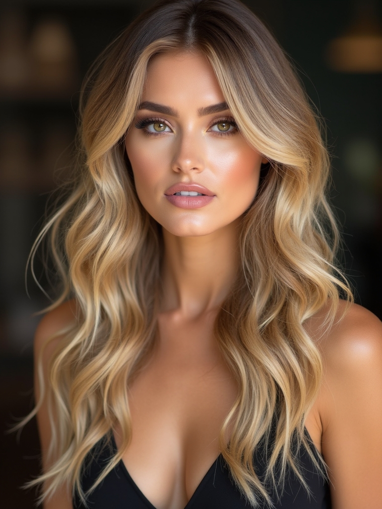 warm honey blonde sunlit waves