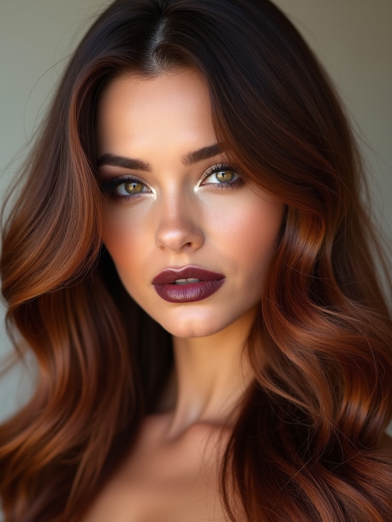 warm mahogany red brown glow