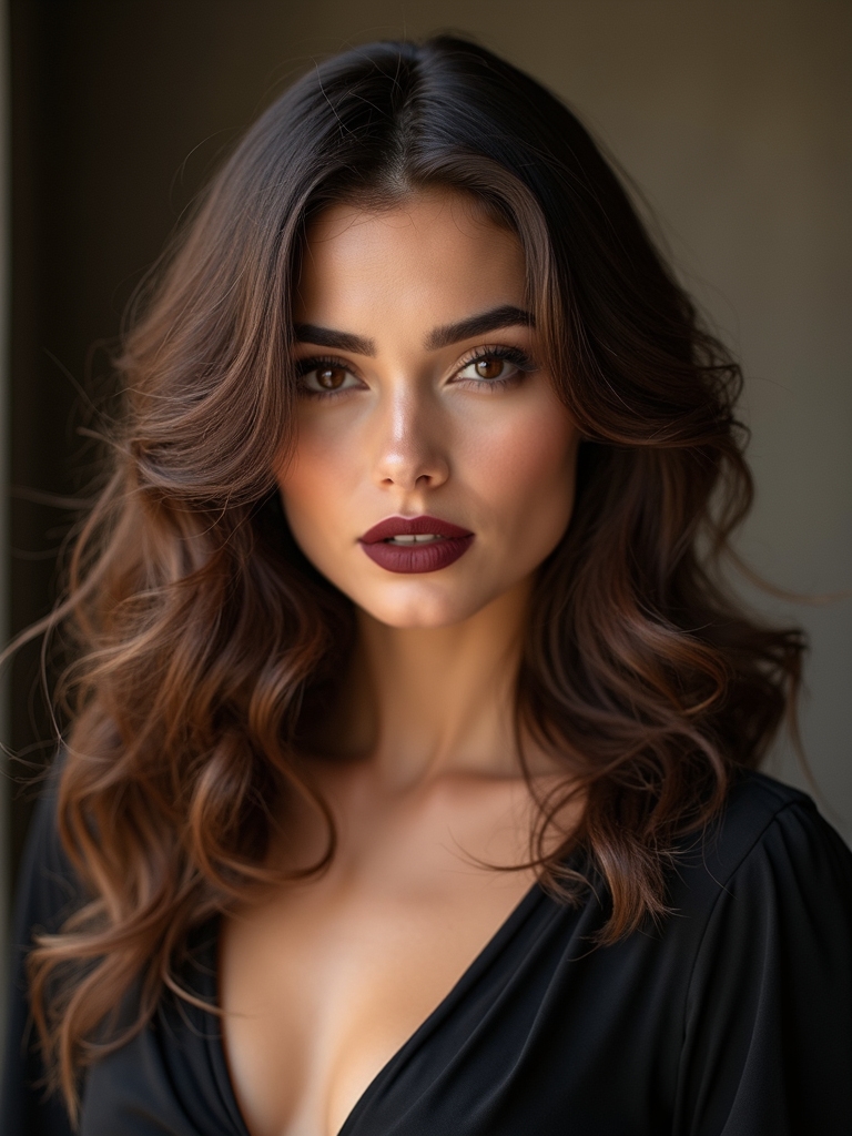 warm walnut ribbon lowlights