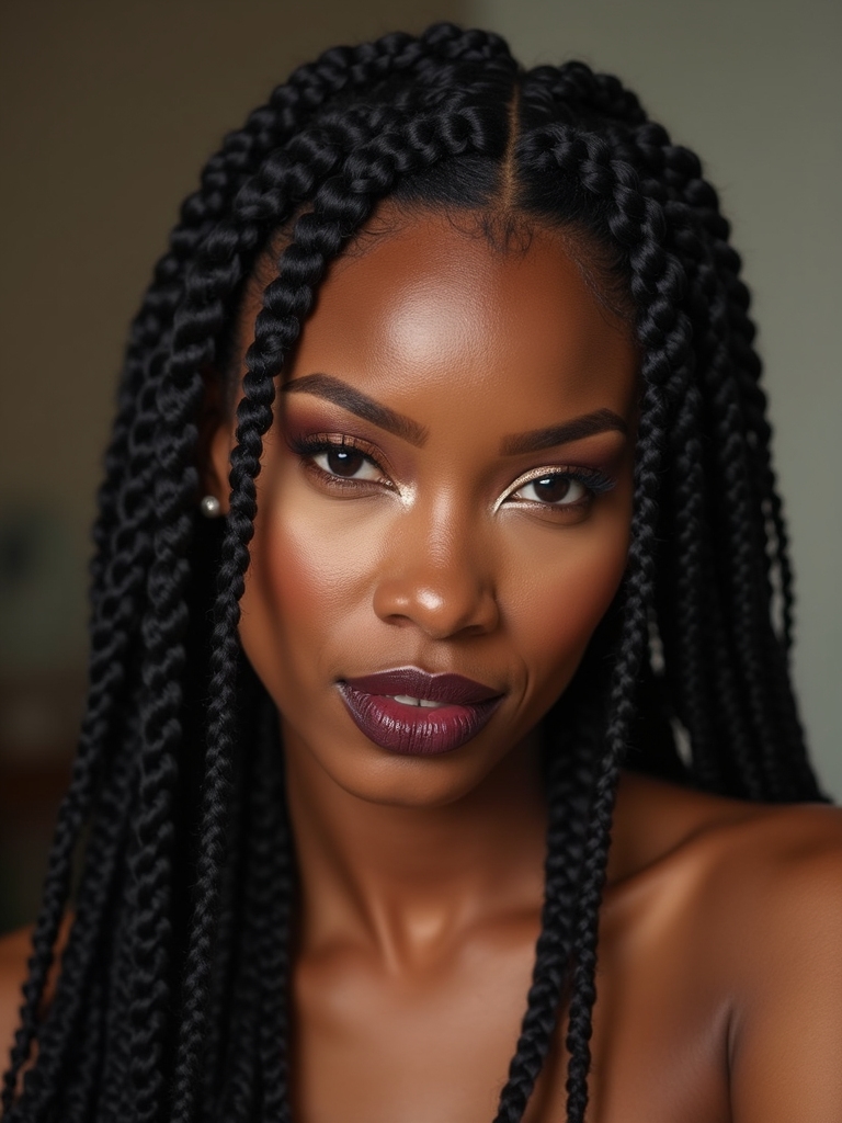 zigzag cornrows into knot