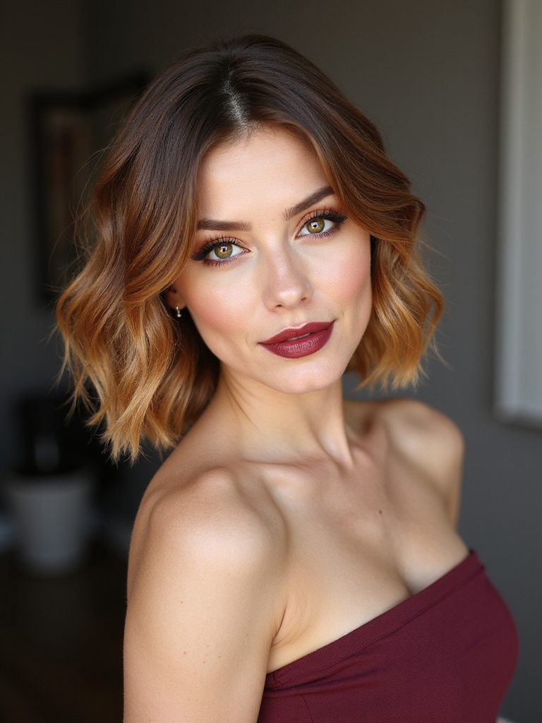 chic shoulder grazing playful lob
