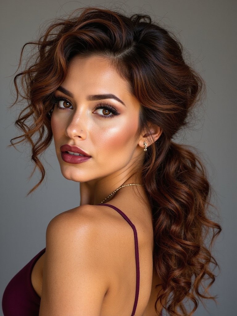 chic textured low ponytails