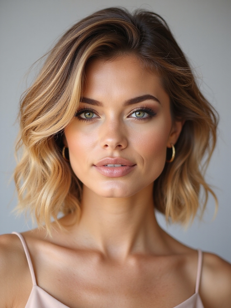 choppy textured bob styling
