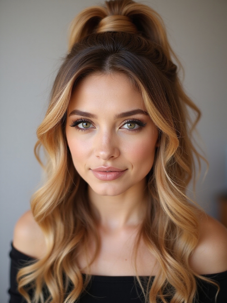 lifted textured wrapped ponytail