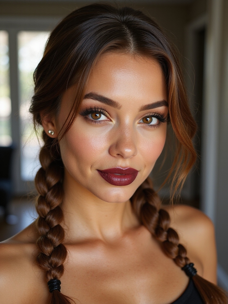 polished relaxed dutch braids