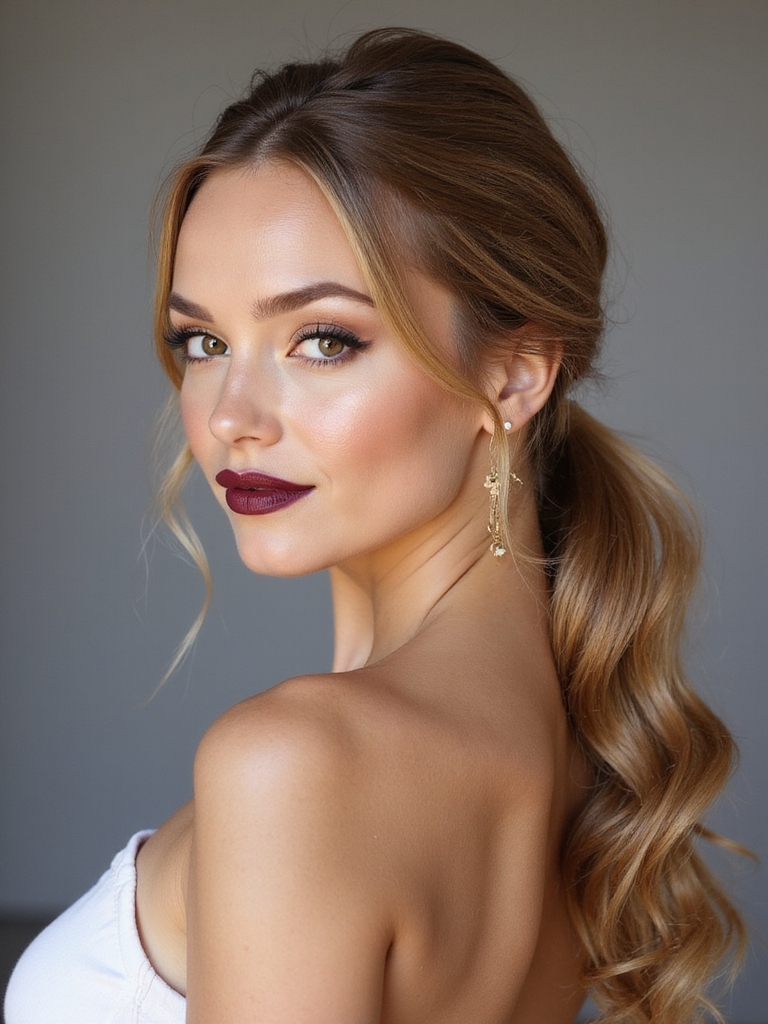 sleek polished low ponytail