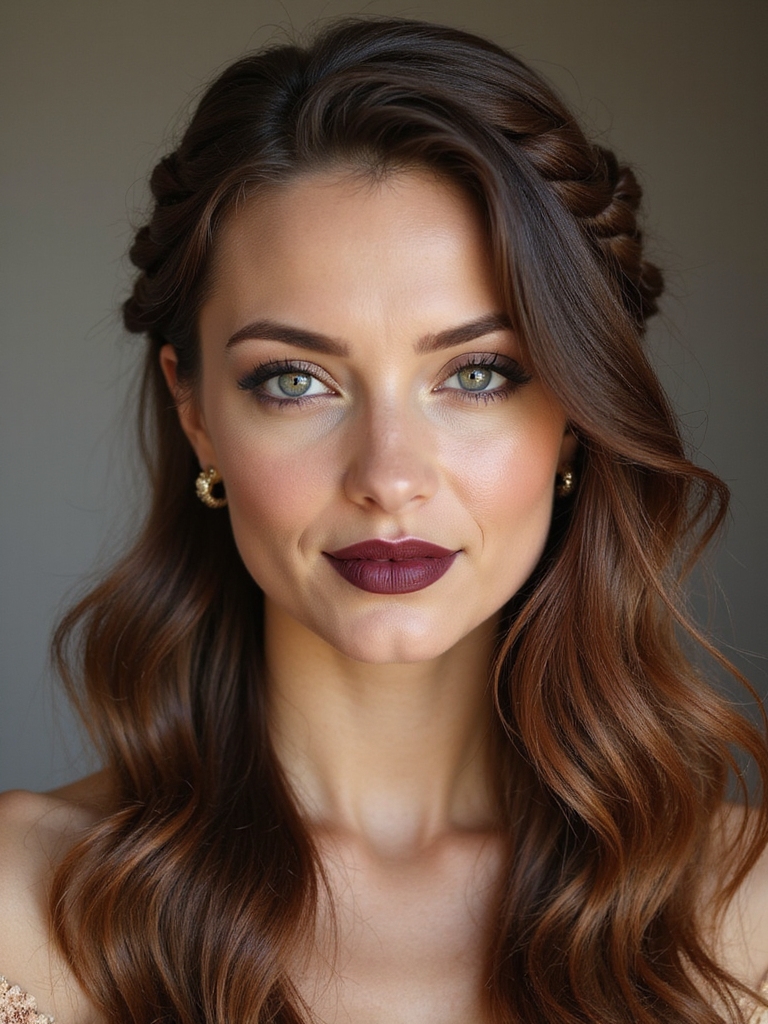 soft romantic half up braids