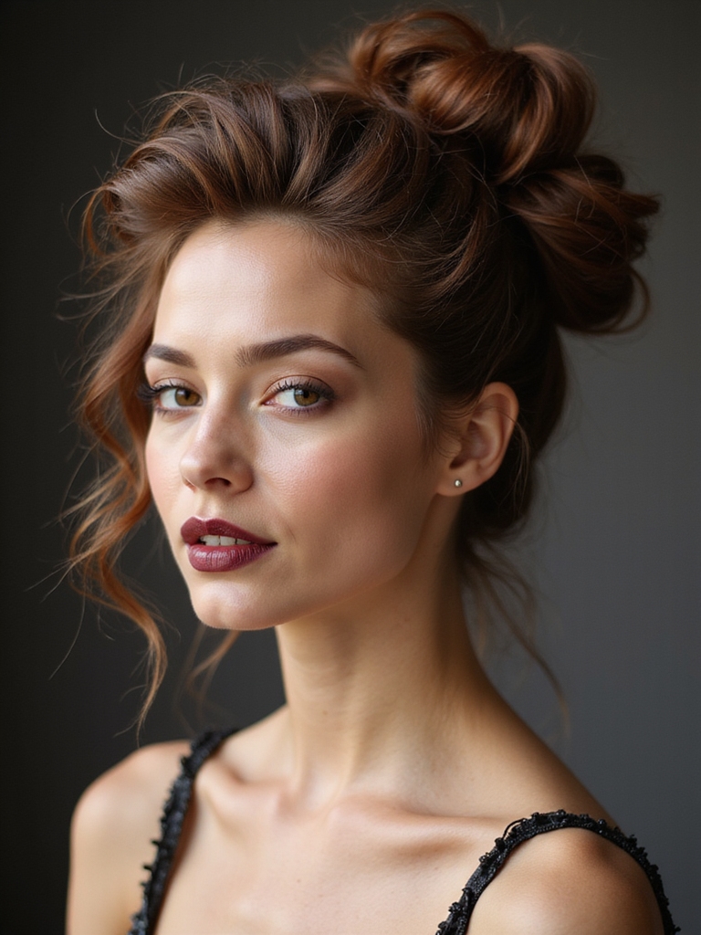 textured messy top knot