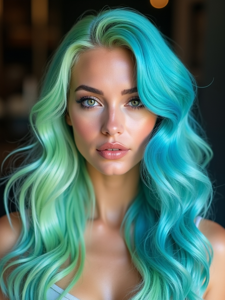 bleached base blues and greens