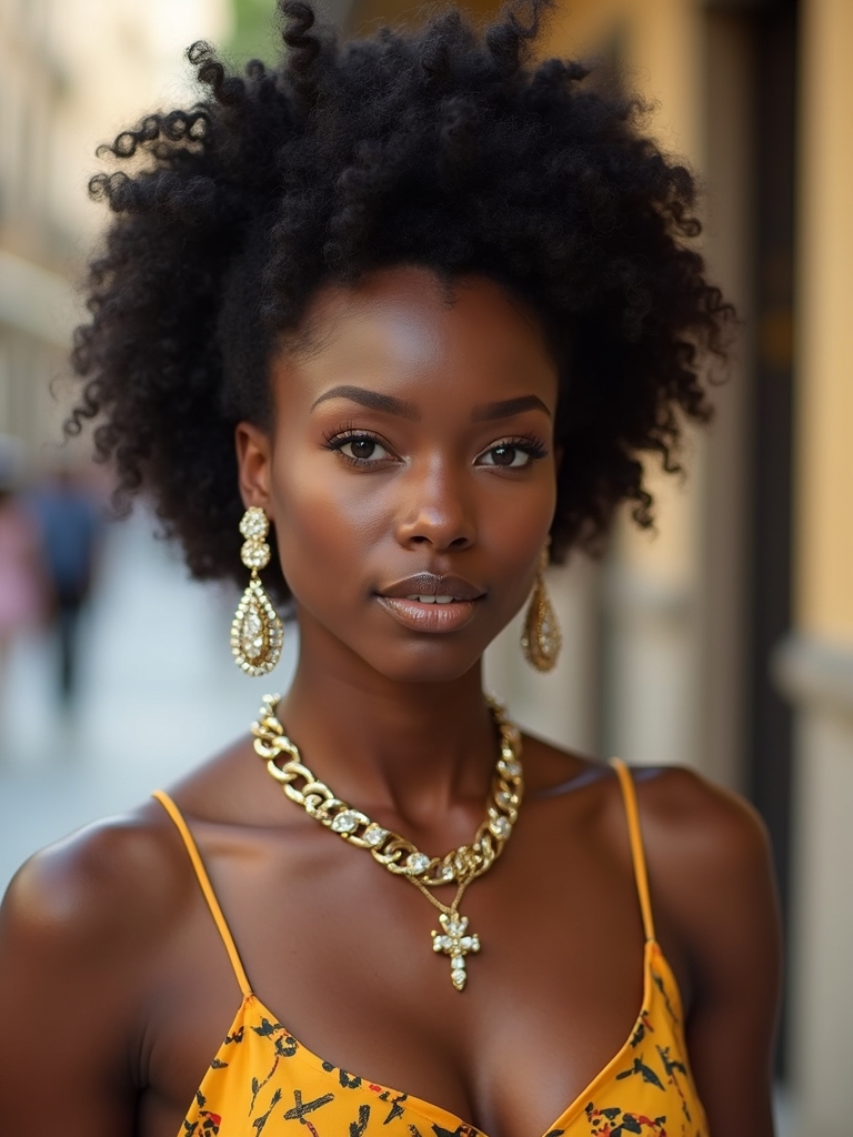 bold jewelry enhances hairstyles