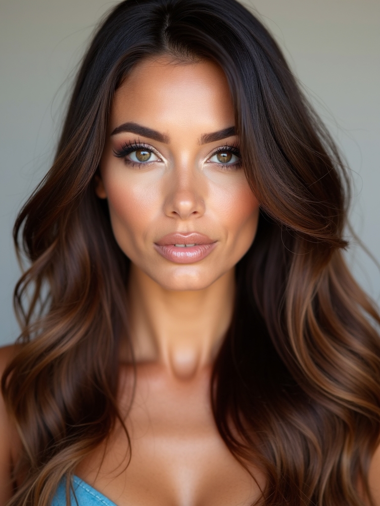 brunette spring hair shine