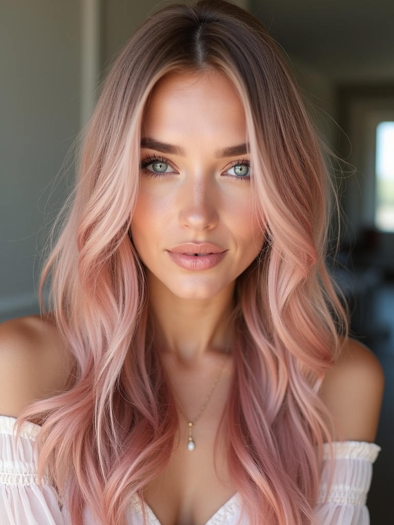 cool pink dusty rose accents