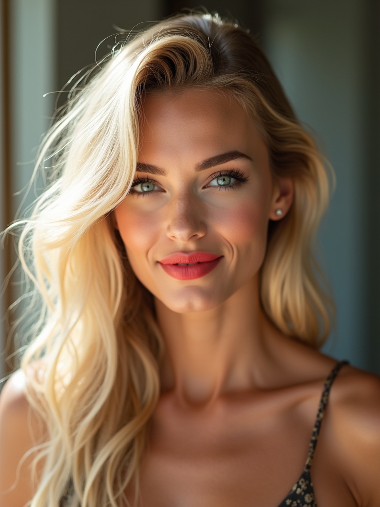 glossy blonde hair finish