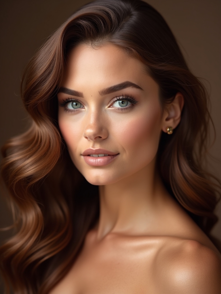 glossy dimensional brown glow