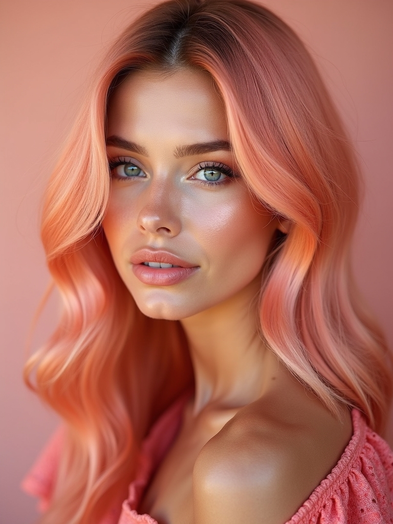peachy coral summer glow
