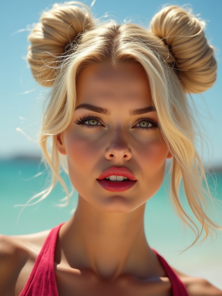 playful carefree space buns