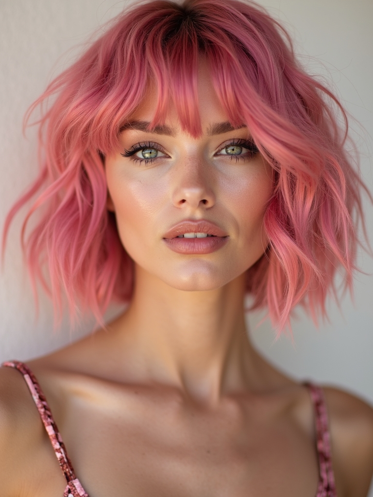 romantic soft pink hues