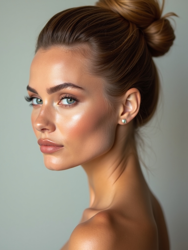 sleek low bun hairstyle