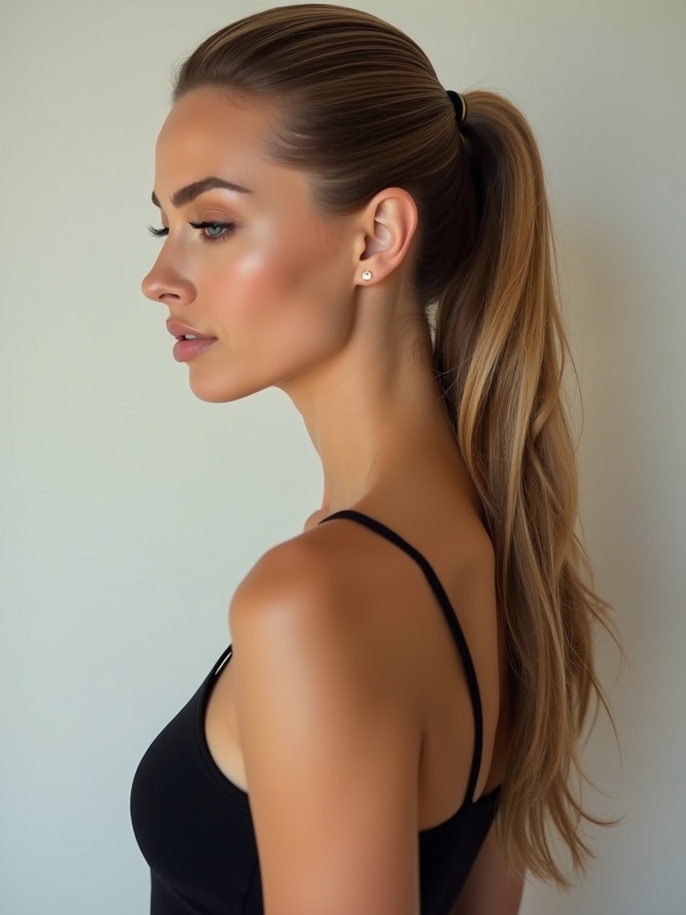 sleek sun kissed ponytail technique