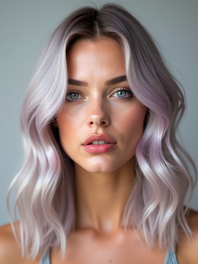 subtle silver lilac highlights