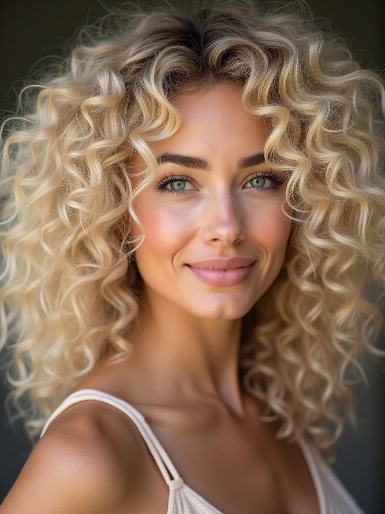 vibrant low maintenance blonde curls