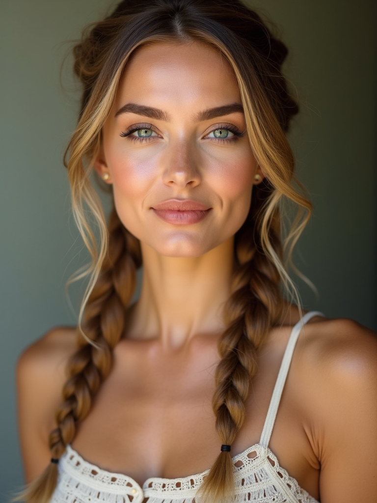 voluminous pull through braids