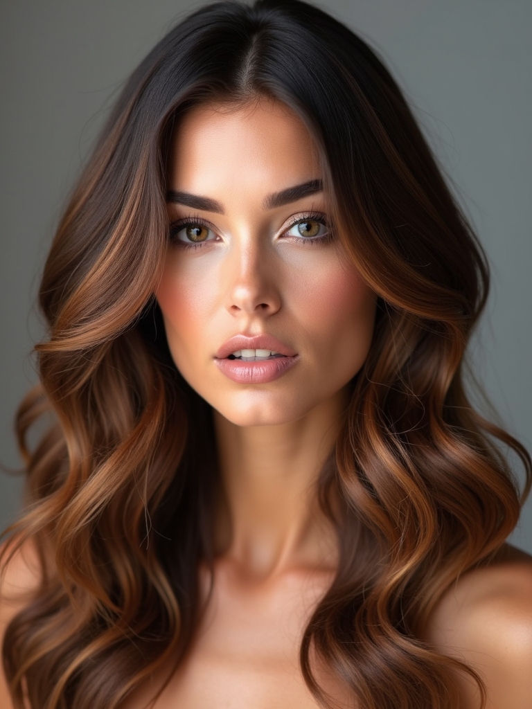 warm caramel highlights glow
